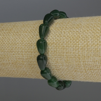 Браслет Хризопраз крапля, діаметр 12х8мм+-, довжина 18см стрейч