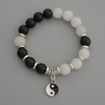 Браслет Асорті гладка кулька, діаметр 10мм+- з металевими вставками, довжина 18см стрейч Браслет Асорті гладка кулька, діаметр 10мм+- з металевими вставками, довжина 18см стрейч