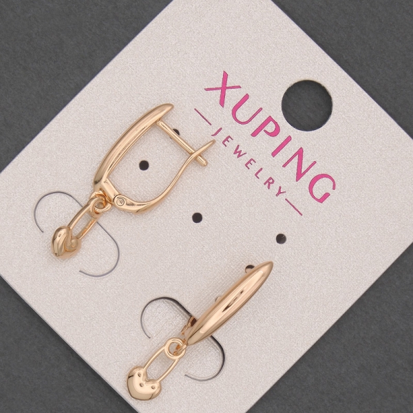 Сережки Xuping, діаметр 5мм + -, довжина 24мм + - позолота 18к