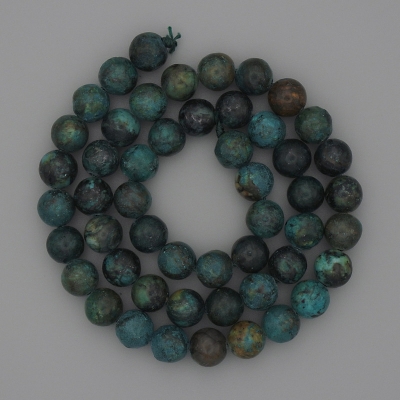 Намистини Африканська Бірюза гладка кулька, діаметр 8мм на нитці, довжина 39см +