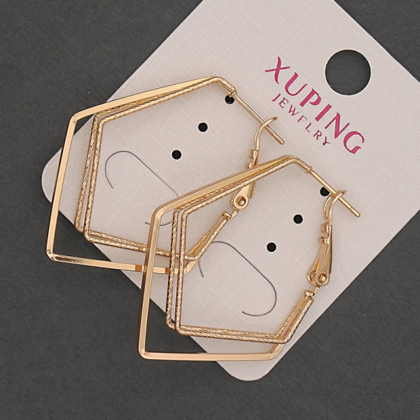 Сережки Xuping, діаметр 4мм+-, довжина 37мм+- Позолота 18К