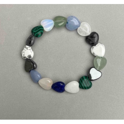 Браслет Асорті серце, діаметр 12мм+-, довжина 18мм+- стрейч