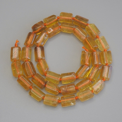 Намистини Цитрин рубка, діаметр 11х7мм+-, довжина 41см+- на нитці