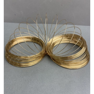 Дріт меморі товщина, діаметр 0. 8mm, діаметр витка 10 см (+ -) золотистий метал ціна за 100грам
