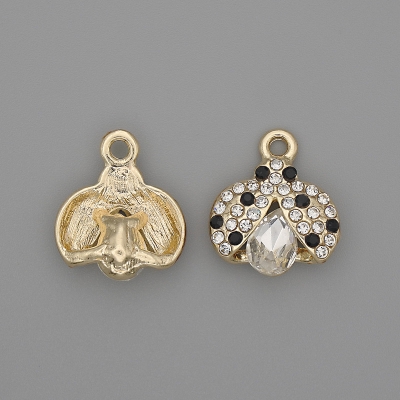 Кулон підвіска Сонечко зі стразами сріблястий метал, діаметр 15, 5х15х, 5мм+- уп. 2шт