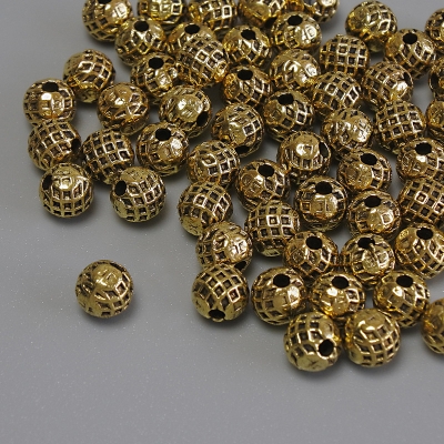 Фурнітура намистина вставка колір металу золото, діаметр 5мм+- отвір, діаметр 1, 5мм+-фасування 20гр. (~60шт. )