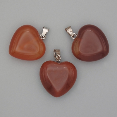 Кулон Серце Сердолік 20х20хх25мм+