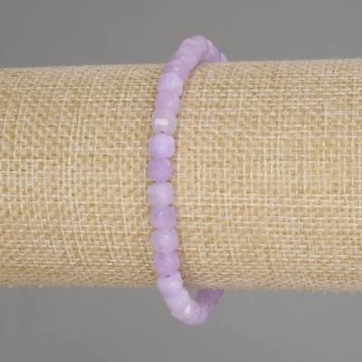 Браслет Лавандовий Аметист гранований кубик, діаметр 5х5мм+-, довжина 18см +- стрейч