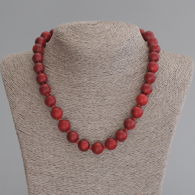 Намисто Корал гладка кулька 12мм +-, довжина 45см+- з замочком