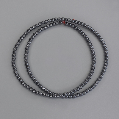 Намистини Гематит кулька 3мм+- на волосіні, довжина 40см+