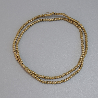 Намистини Гематит колір золото гладка кулька 2мм+- на волосіні, довжина 38см+