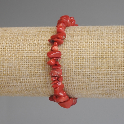 Браслет Корал крихта 5-10х2-5мм+-, довжина 18см+- стрейч