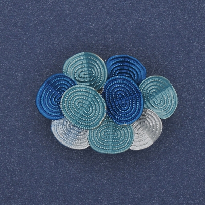 Брошка кулон Акцент 36х26мм+- кольорова емаль сріблястий метал