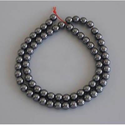 Намистини Гематит кулька 6мм+- на волосіні, довжина 40см+