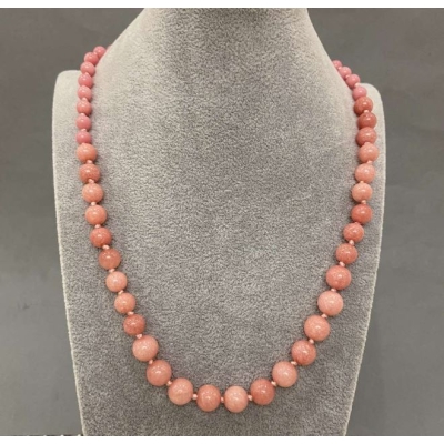 Намисто Турмалін гладка кулька на збільшення, діаметр 6-8-10мм +-, довжина 50см+- з замочком