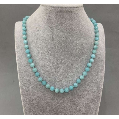 Намисто Амазоніт гладка кулька, діаметр 6мм +-, довжина 45см+- з замочком