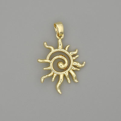 Кулон підвіска Сонце золотистий метал, діаметр 27х18мм+