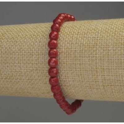 Браслет Корал гранована кулька, діаметр 6мм+-, довжина 18см стрейч