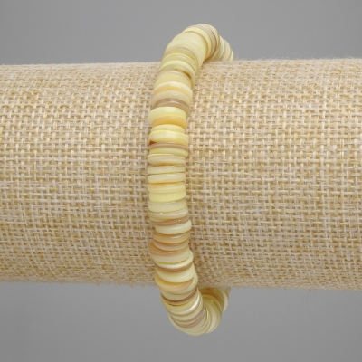 Браслет з мушлі Скафарка рондель, діаметр 8х1-2мм+-, довжина 18см+- стрейч