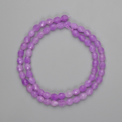 Намистини Аметист грановане зерно 6х5мм+-, довжина 38см+- на нитці