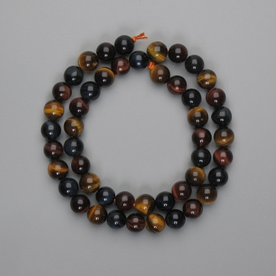 Намистини Бичаче Тигрове Соколине Око гладка кулька 8мм+-, довжина 37см+