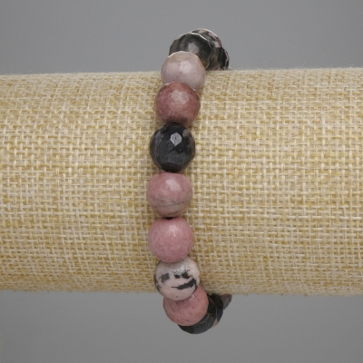 Браслет Родоніт гранована кулька, діаметр 10мм+-, довжина 18см+- стрейч Браслет Родоніт гранована кулька, діаметр 10мм+-, довжина 18см+- стрейч