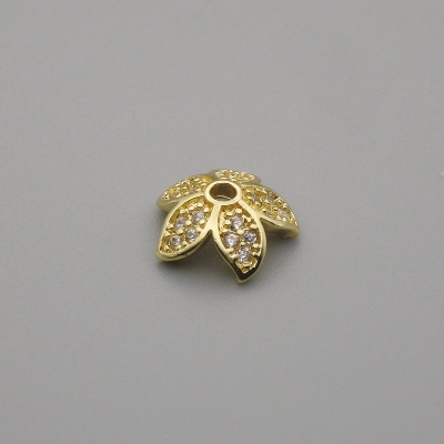 Ціна за 1шт. Фурнітура капелюшок для намистини колір металу золото, діаметр 9х1мм+- отвір, діаметр 2мм+