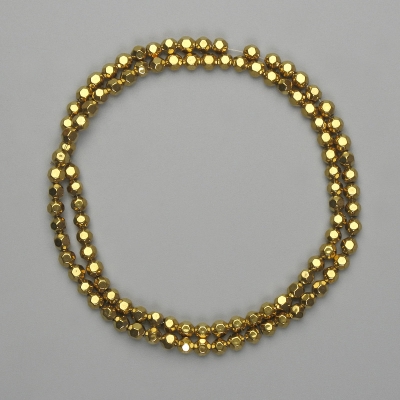Намистини Гематит гранована кулька 3, 5х4мм+- колір золото, довжина 39см+