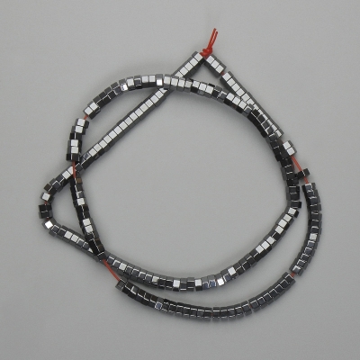 Намистини Гематит гранований рондель 4х2мм+-, довжина 39см+