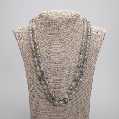 Намисто довге Агат Вени Дракона гладка кулька, діаметр 8мм+-, довжина 120см + Намисто довге Агат Вени Дракона гладка кулька, діаметр 8мм+-, довжина 120см +