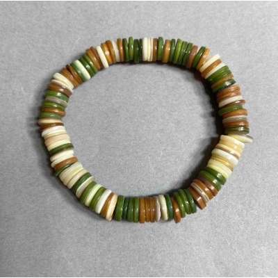 Браслет з мушлі Скафарка рондель, діаметр 8х2мм+-, довжина 18см+ стрейч