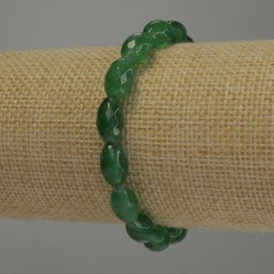 Браслет Хризопраз грановане зерно, діаметр 12х7, 5мм+-, довжина 18см стрейч