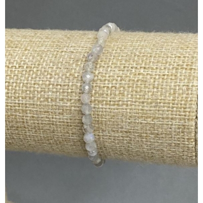 Браслет Лабрадор натуральний камінь гранована кулька, діаметр 4, 5мм+- (стрейч), довжина 18см+