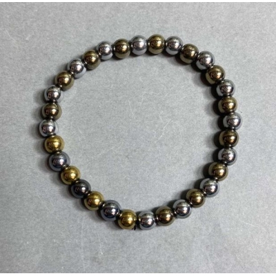 Браслет Гематит гладка кулька 6мм+-, довжина 18см +- стрейч