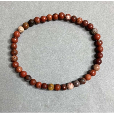 Браслет червона Яшма кулька 5мм+-, довжина 18см +- стрейч