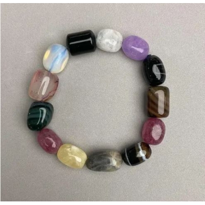 Браслет Асорті галтівка, діаметр 12-15х8-10мм+-, довжина 18мм+- стрейч