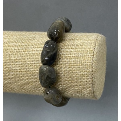 Браслет Лабрадор галтівка 17-21х10-14мм+-, довжина 18см+- стрейч