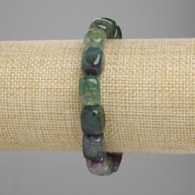 Браслет Агат брусок 11-13, 5х8, 5-9мм+-, довжина 18см+- стрейч