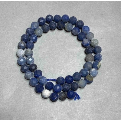 Намистини Синій Авантюрин натуральний камінь гранована кулька, діаметр 7, 5мм+-, довжина 39см + - на нитці