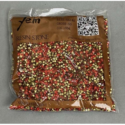 Стрази камінці колір червоний, діаметр 4мм+- уп. /75гр (+ -)