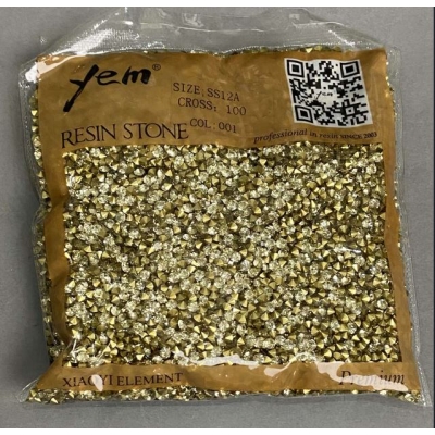 Стрази камінці колір жовтий, діаметр 3мм+- уп. /110гр (+ -)