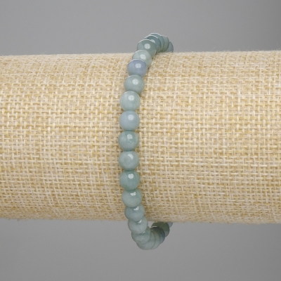 Браслет Жадеїт гладка кулька, діаметр 6мм+-, довжина 18см+- стрейч