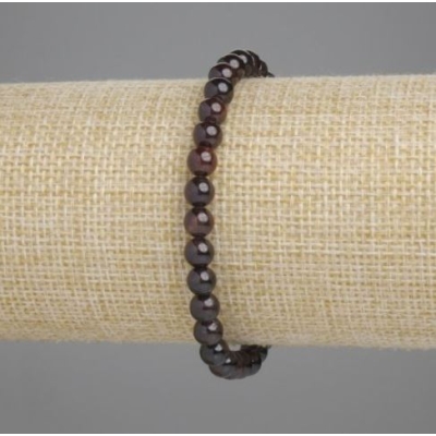 Браслет Гранат гладка кулька, діаметр 6мм+-, довжина 18см +- стрейч