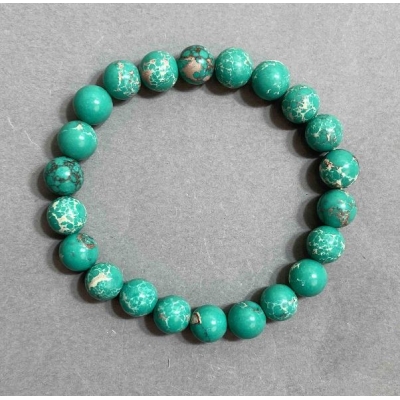 Браслет Варисцит гладка кулька 8мм+-, довжина 18см+- стрейч