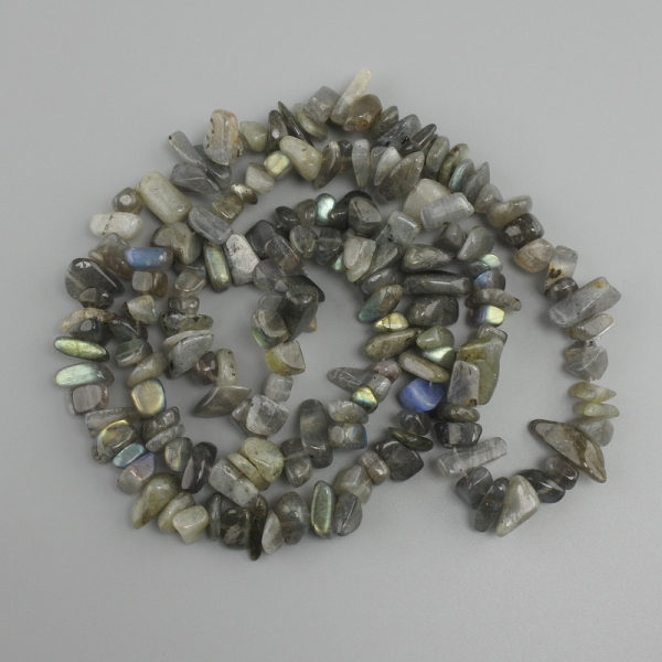 Намистини Лабрадор крихта, діаметр 7-18х3-8мм+-, довжина 78см+