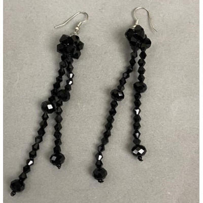 Сережки Чеський кришталь, довжина 90мм + Сережки Чеський кришталь, довжина 90мм +