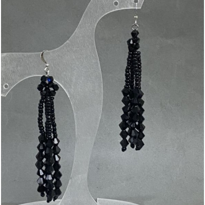 Сережки Чеський кришталь, довжина 90мм +