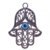 Підвіска Хамса з оком, колір металу срібло, 65мм (фас.2шт)
