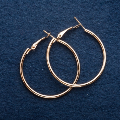 Сережки кільця, діаметр 6см золотисті