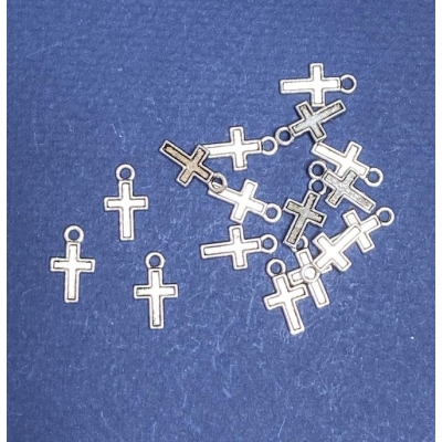 Фурнітура підвіска Хрестик метал сріблястий 14 * 8мм фас. 20гр. + -45шт